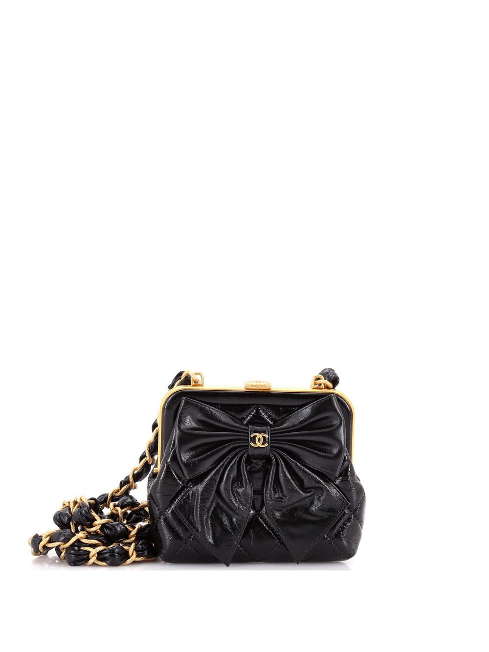 Chanel Bow Frame Clutch With Chain #232136C37B